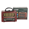 Orta Boy Retro Ahşap Tasarım Bluetooth Hoparlörlü Radyo – FM/AM Destekli, Şarjlı ve Taşınabiliri Radyo NS-6636