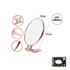 Oval - Bakır 6.5 Inc=16.5x13cm Makyaj Aynası Çift Taraflı Katlanır Ayaklı Bx40