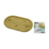 Oval Ahşap Bambu Servis Sunum Tepsi - Tahtası Mini Tepsi 25 X 14 X 1.4cm Bx40