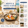 Oval Ahşap Sepet Renkli Mix Midye - Deniz Kabuk Vazo Taşı Bx40