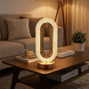 Oval Şeklinde Kristal Led Masa Lambası – Dokunmatik, 3 Renk Işık Modlu, Şarjlı Dekoratif Gece Lambası Bx40