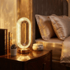 Oval Şeklinde Kristal Led Masa Lambası – Dokunmatik, 3 Renk Işık Modlu, Şarjlı Dekoratif Gece Lambası Bx40