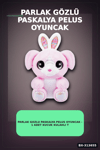 Parlak Gozlu Paskalya Pelus Oyuncak - 1 Adet Kucuk Kulahli Tavsan Hediyelik BX-313655