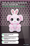Parlak Gozlu Paskalya Pelus Oyuncak - 1 Adet Kucuk Kulahli Tavsan Hediyelik BX-313655