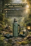 Paslanmaz çelik 2.2 litre 48 saat yalıtımlı yeşil çay termosu kutusuz - Spor & Outdoor