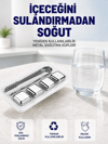 Paslanmaz Çelikten Üretilmiş Metal Buz Küpü Seti ve Buz Klipsi