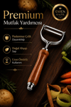 Paslanmaz Metal Başlıklı Ahşap Saplı Sebze Meyve Soyacağı Mutfak Gereci