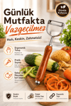 Paslanmaz Metal Başlıklı Ahşap Saplı Sebze Meyve Soyacağı Mutfak Gereci