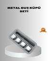 Paslanmaz Metal Buz Küpleri Seti Klipsli Sulandırmadan Soğutma Özellikli