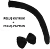 Peluş Siyah Renk Kuyruk Ve Papyon Yetişkin Çocuk Uyumlu Bx40