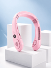 Pembe Boyun Tipi Fan USB Şarjlı Hafif Tasarım Güçlü Hava Üflemeli Serinletici