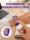 Pembe Mor ve Metal Kordonlu Akıllı Saat Hediye Seti