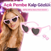 Pembe Retro Kalp Gözlük – 80’ler 90’lar Stil Parti Gözlüğü Bx40
