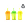 Pipetli Bardak - 450 ml - Şeffaf Renkli - Plastik