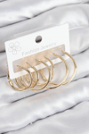Pirinç Halka Model Gold Renk Kadın Set Küpe