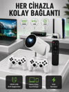 Portatif 4K Projeksiyon – 4.000 Uygulama, Kablosuz Yansıtma ve Bluetooth 5.0 Yeni Nesil