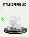 Prizli Yıldız Ay Perde LED Işık Ev ve Organizasyon Dekoru