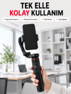 Profesyonel AI Gimbal Selfie Stick Yüz Takipli Telefon Sabitleyici Bluetooth Kumandalı Katlanabilir Tripod