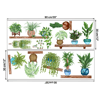 Raflı Saksılı Çiçek Tasarımlı Yapışkanlı Sticker Bx40