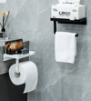 Raflı Yapışkanlı Tuvalet Kağıdı Askılığı Bx40