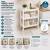 Rafty Geniş 3 Katlı Tekerlekli Sepet Organizer Düzenleyici Raf Ünitesi 352x220x480mm Bx40