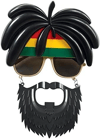 Rasta Peruklu Rasta Sakallı Bob Marley Bıyıklı Parti Gözlüğü 27x18 Cm Bx40