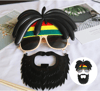 Rasta Peruklu Rasta Sakallı Bob Marley Bıyıklı Parti Gözlüğü 27x18 Cm Bx40