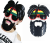 Rasta Peruklu Rasta Sakallı Bob Marley Bıyıklı Parti Gözlüğü 27x18 Cm Bx40