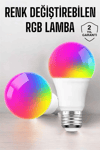 Renk Değiştirebilen RGB Işıklı Led Ampul A+Enerji 10 Watt Led Işık