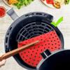 Renkli Isıya Dayanıklı Yıkanılabilir Silikon Fırın Ve Airfryer Yuvarlak Pişirme Matı 23 Cm Bx40