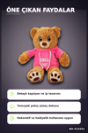Renkli Kapüşonlu Sweatshirt Giyen 30 cm Peluş Ayı Oyuncak Hediyelik BX-313551