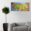 Renkli Türkiye Haritası Manyetik Yapıştırıcı Gerektirmeyen Duvar Stickerı 118 Cm * 56 Cm Bx40