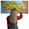 Renkli Türkiye Haritası Manyetik Yapıştırıcı Gerektirmeyen Duvar Stickerı 118 Cm * 56 Cm Bx40