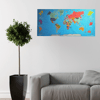 Renkli atlas Dünya haritası Manyetik Yapıştırıcı Gerektirmeyen Duvar Stickerı 118 Cm * 56 Cm Bx40