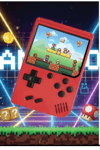Retro El Konsolu 3 İnç Ekran HD 400 Oyun İçeren Şarj Edilebilir Taşınabilir Oyun Cihazı Kırmızı