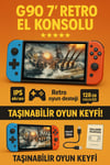 Retro Oyun Konsolu, 7 İnç IPS Ekran, 128GB Hafıza Kartı Desteği, PS1 ve NES Uyumlu