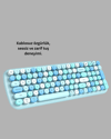 Retro Tarz Kablosuz Klavye Mouse Seti – 104 Tuşlu, Ergonomik Tasarım