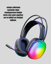 RGB Aydınlatmalı Kablosuz Bluetooth Oyuncu Kulaklığı