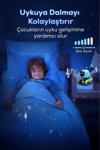 Robot şekilli siyah plastik şarjlı müzikli projektör gece lambası 16 x 14 cm - 16 x 14 Boyut/Ebat