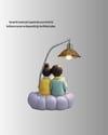 Romantik Çift Temalı Dekoratif Masa Lambası Yumuşak LED Işık