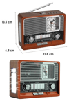 Saatli Fenerli Bluetooth Nostaljik Radyo AUX SD USB Girişli Bluetooth Hoparlör