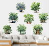 Saksılı Çiçek Tasarımlı 8li Sticker Bx40