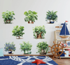Saksılı Çiçek Tasarımlı 8li Sticker Bx40