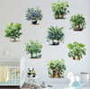 Saksılı Çiçek Tasarımlı 8li Sticker Bx40