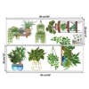 Saksılı Çiçek Tasarımlı Yapışkanlı Sticker Bx40