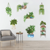 Saksılı Çiçek Tasarımlı Yapışkanlı Sticker Bx40