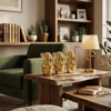 Saksılı Kaktüs Tasarımlı Biblo - Büyük Boy - Seramik - Parlak Altın