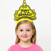 Sarı Happy Birthday Prenses Tacı – Doğum Günü Taç Aksesuarı