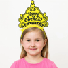 Sarı Happy Birthday Prenses Tacı – Doğum Günü Taç Aksesuarı Bx40