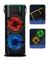 Şarjlı Buharlı Serinletici Fan RGB Işıklı Çift Pervaneli Masa Fanı